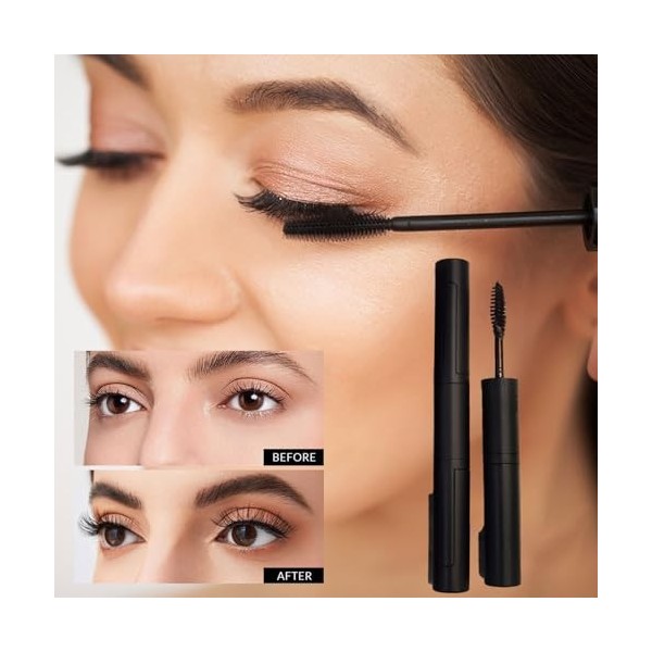 Mascara noir | Mascara pour cils portable avec brosse | Mascara tube amplifié pour femme, mascara définissant et allongeant p