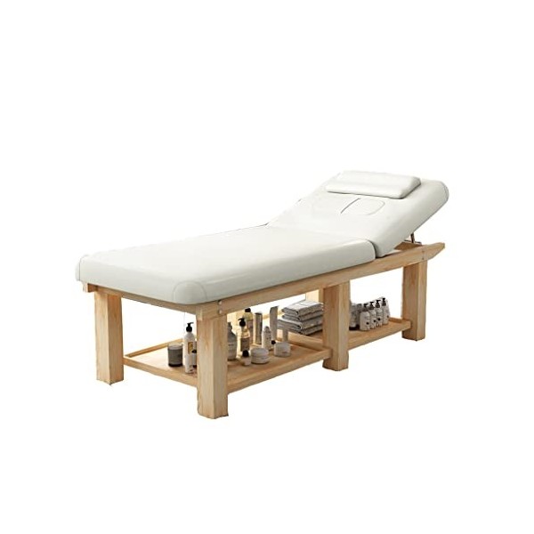 ZYHHDP Table de Massothérapie, Chaise de Table de Spa avec Étagère de Rangement Confortable pour Appui-tête, pour Spa Salon C