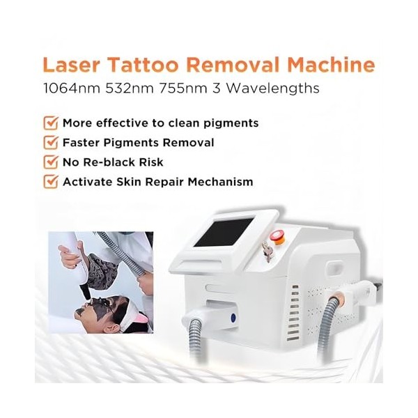 TOCOLA Machine De Retrait De Tatouage, 532Nm 1064Nm 755Nm 3 Longueurs Donde Machine Picoseconde Pour Lélimination Des Tatou