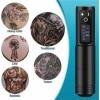 Kit de stylo de tatouage sans fil avec batterie 1800 mAh, kit de tatouage avec puissance portable, moteur sans noyau puissant