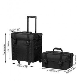 SDFGH Grande boîte de maquillage chariot for dames cosmétique sac de rangement sac à bagages sac de porte-ongles détachable t...