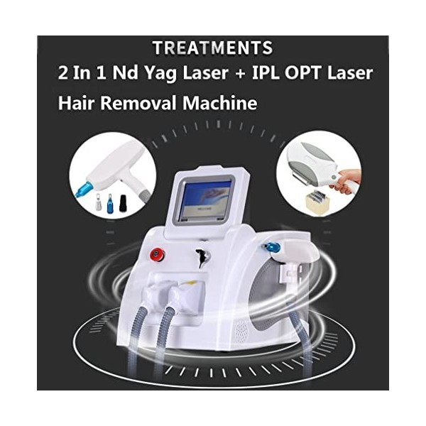 SLIMMING 2 en 1 Q commuté Pigment Yag Nd Removal Carbon Peel Tatoo Machines, OPT SHR IPL Permanent Hair Machine