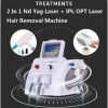 SLIMMING 2 en 1 Q commuté Pigment Yag Nd Removal Carbon Peel Tatoo Machines, OPT SHR IPL Permanent Hair Machine