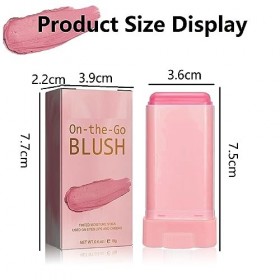 Cream Blush Stick,Multi-Use Blush Stick,Cream Blush Makeup for Cheeks,Cheeks Make Up Blush,Velvet Matte Texture Blush Face St