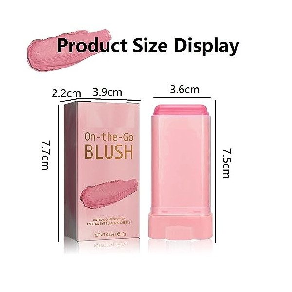 Cream Blush Stick,Multi-Use Blush Stick,Cream Blush Makeup for Cheeks,Cheeks Make Up Blush,Velvet Matte Texture Blush Face St