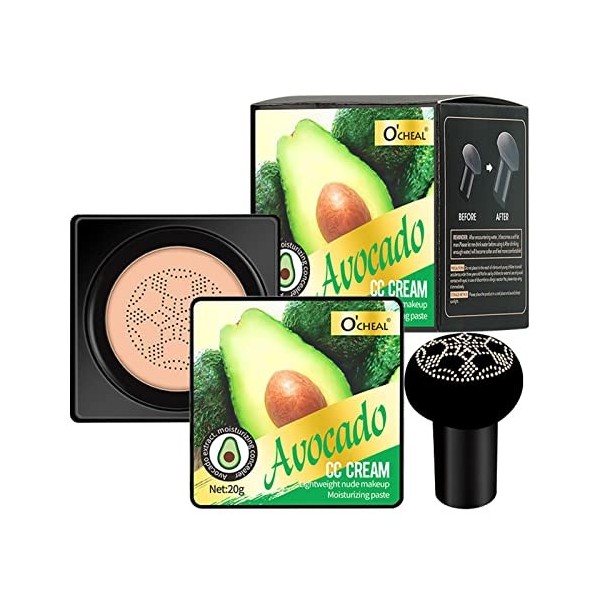 jatour Mushroom Head Air Cushion Foundation, BB Cream, CC Creme, Foundation Liqui, Correcteur Durable Maquillage NuHydratant 