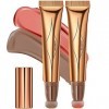 2pcs Contouring Stick Contouring Creme,Bâton Surligneur Blush,Maquillage Crème Blush,Blush Crème Pour Les Joues,Contouring Li