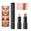 Bâton Contour 2 en 1, Bâton Surligneur, Contouring Maquillage, Contouring Stick, Stylo Correcteur Contour Double Tête, Imperm