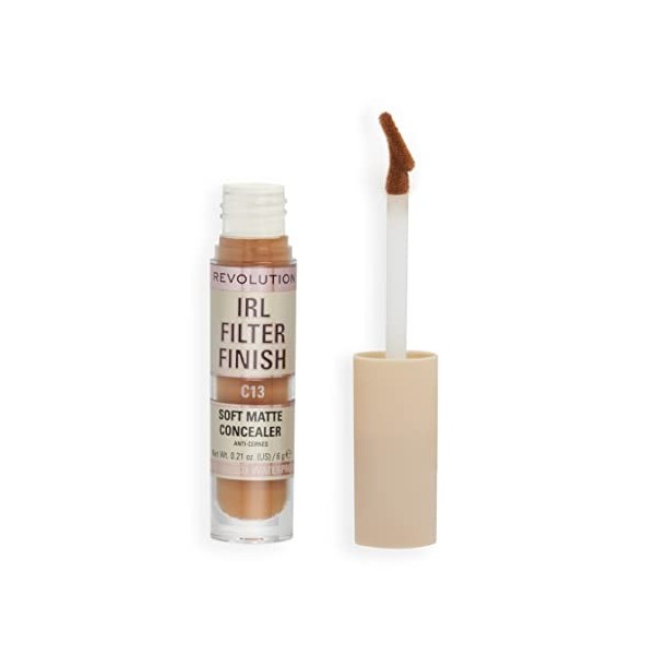 Makeup Revolution, Correcteur de teint IRL, couvrance moyenne à complète, C13, 6g