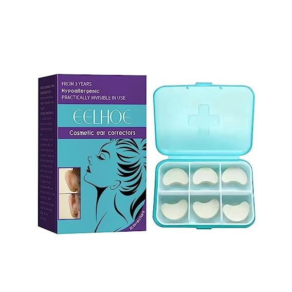 6/12 PCS Cosmétique Correcteur Doreille Étanches, Bande Doreille en Silicone Esthétique, Autocollants Doreille pour Coller