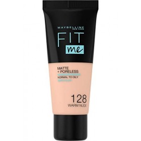 Maybelline New-York - Fond de Teint Fluide Fit Me Matte & Poreless - Peaux normales à grasses - Teinte : 128 Beige Doré - 30 