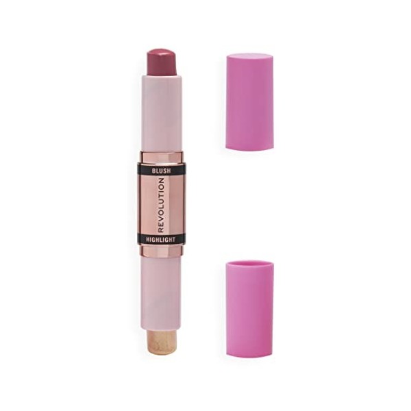 Bâton fard à joues et illuminateur, Mauve Glow, Blusher et Surligneur pour le visage, 4.3g Makeup Revolution