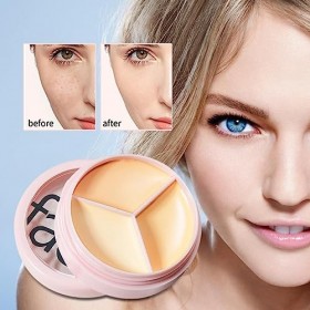 Palette anti-cernes crème | Correcteur de couleur tricolore longue durée - Contour, fond de teint, correcteur de couleur, maq