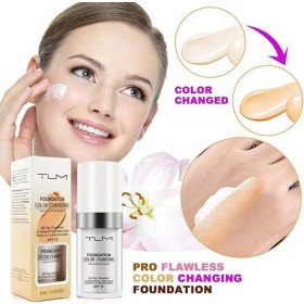 FINEVERNEK Fondation Liquide, Fond de Teint Changeant de Couleur-Base de Maquillage Liquide Foundation Etanche Correcteur de 