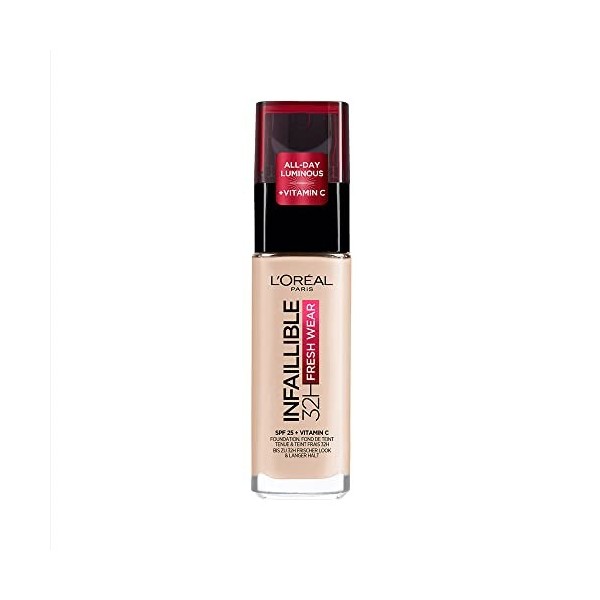 LOréal Paris - Fond de Teint Fluide Infaillible 32h Fresh Wear - Tous Types de Peau - Teinte : Porcelaine 15 - 30 ml