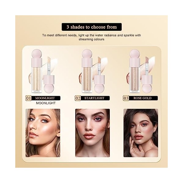 Liquid Highlighter Makeup 3pcs Liquid Highlighter Makeup Face Highlighter Face Highlighter Bronzer Makeup Stick Highlighter H