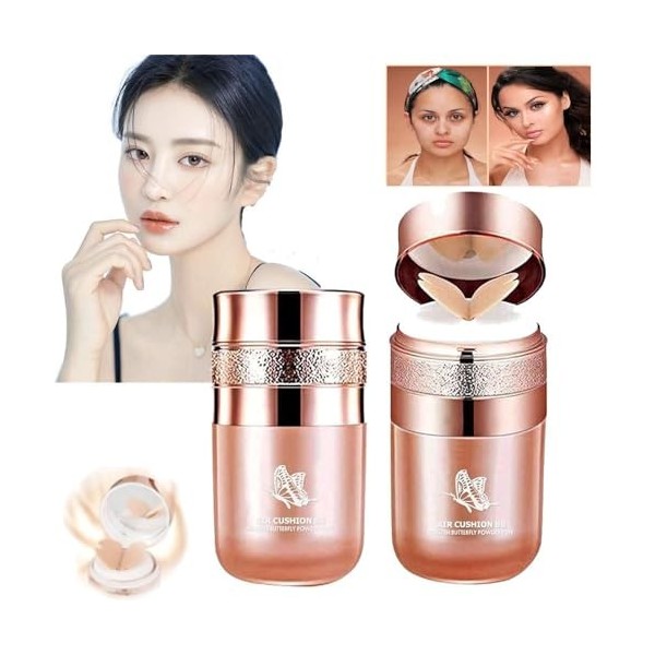 Butterfly Cushion BB Cream, Moisturizing Concealer Makeup Base Primer BB Liquid Foundation, Effectively Cover Skin Imperfecti