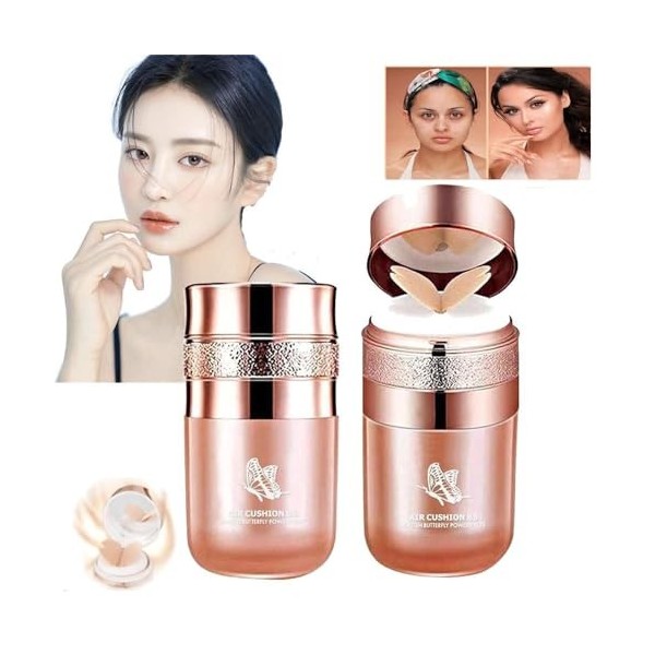 Butterfly Cushion BB Cream, Moisturizing Concealer Makeup Base Primer BB Liquid Foundation, Effectively Cover Skin Imperfecti