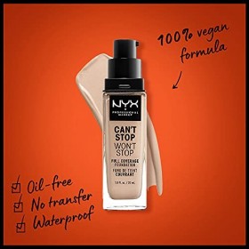 NYX Professional Makeup Fond de Teint Liquide Couvrant Tenue 24h Cant Stop Wont Stop, Waterproof, Fini Mat, Teinte : Alabas