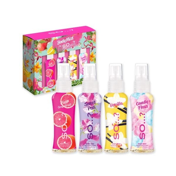 Body Mist By So…? Coffret Cadeau Brume Corporelle Parfumée Pour Femme 4x50ml 