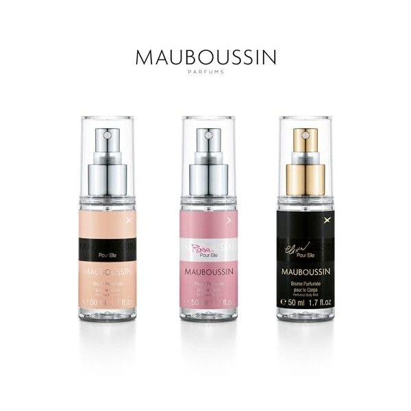 Mauboussin - Coffret Body Mist Pour Elle : Brume Pour Elle 50ml, Brume Elixir Pour Elle 50ml & Brume Rose Pour Elle 50ml