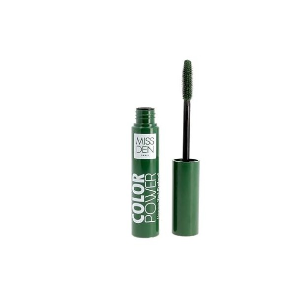 Mascara Color Power - Miss Den - Mascara Couleur Intense - Effet Volume et Élongation - Teinte 408 Vert