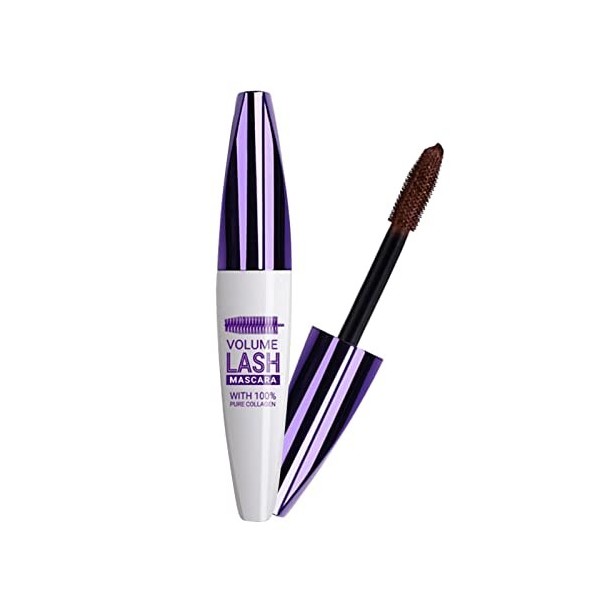 Mascara fibre Mascara en soie volume spectaculaire 5D,Mascara épaississant et allongeant sans agglutination, sans bavures, qu