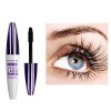 Mascara fibre Mascara en soie volume spectaculaire 5D,Mascara épaississant et allongeant sans agglutination, sans bavures, qu