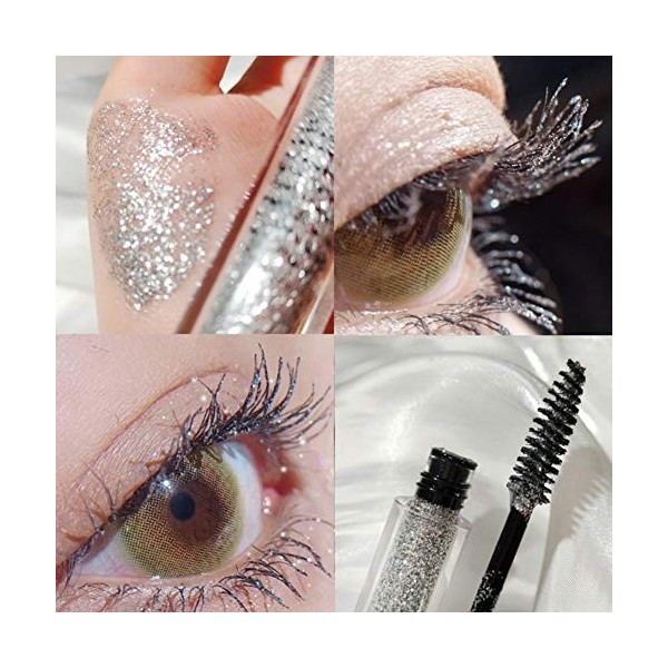 Kybbe Mascara Diamond Galaxy Mascara Sparkling Shiny Charm Cils Minces Et Brillants Mascara Scintillant à Séchage Rapide