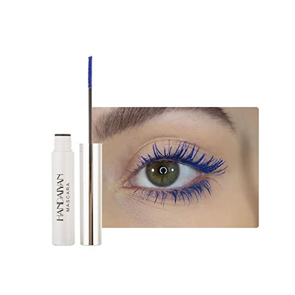 Allbestaye Mascara coloré tête de brosse fine étanche Bleu Rouge Noir Violet Vert Jaune