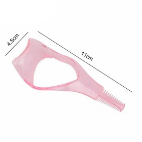 Demarkt Lot de 2 pochoirs 3 en 1 pour mascara, maquillage, cils, guide dapplicateur avec peigne à cils pour femme, bleu et r