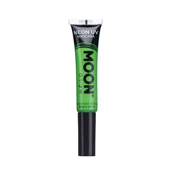 Moon Glow Mascara UV néon | Couleur néon vive, brille sous un éclairage UV | Maquillage néon, vert foncé, 15 ml paquet de 1 