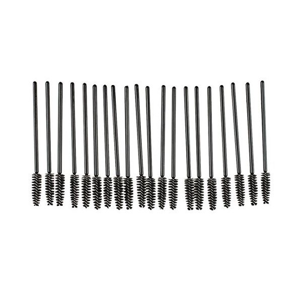 Knnuey Lot de 20 brosses à mascara pour applicateur dextensions de cils Noir