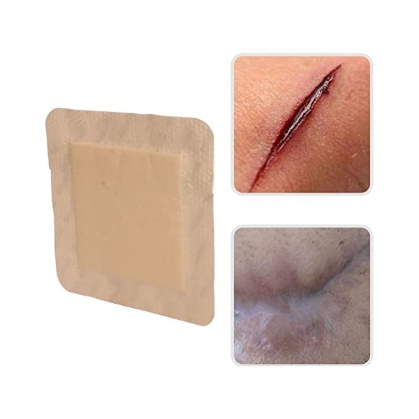 Mousse Adhésive en Silicone, Bandage en Mousse à Rebords, Film Imperméable en PU Souple pour Plaies du Sacrum