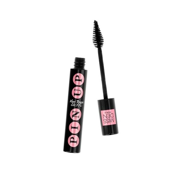 Mascara Pin Up - Miss Den - Effet 3D - Volume, Longueur & Recourbant - Maxi Brosse - Teinte 497 Noir Sublime