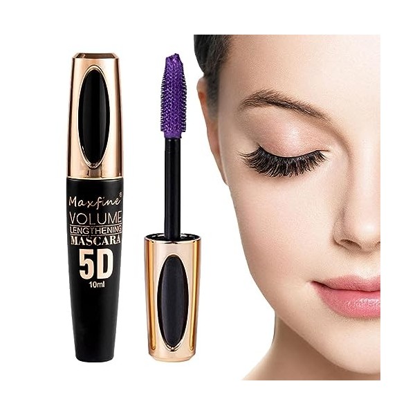 Mascara anti-taches | Mascara tube effet faux cils,Cosmétique teinture des cils 5D, crème longue durée épaisse, 5 couleurs di