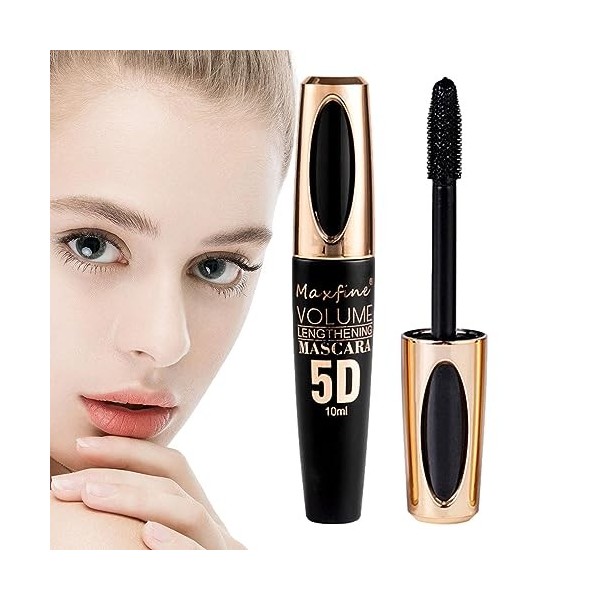 Mascara anti-taches | Mascara tube effet faux cils,Cosmétique teinture des cils 5D, crème longue durée épaisse, 5 couleurs di