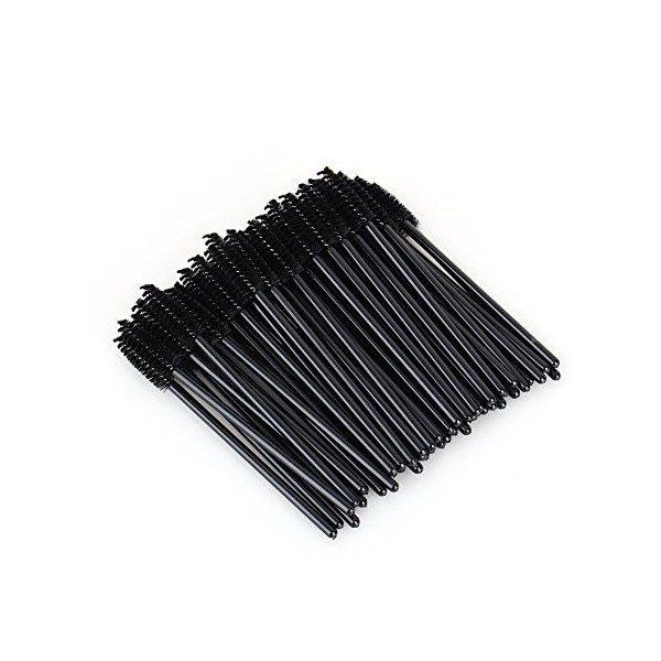 50pcs Brosse jetable de cil, kits de maquillage dapplicateur de baguettes de mascara dextension de cil doeil, mascara bros