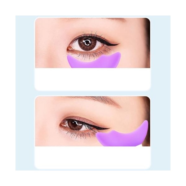 Mascara Eyeline, Silicone 2 Courbes Long Manche Applicateur de Mascara Protection Maquillage pour Débutant Violet 