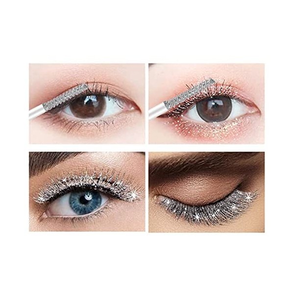 4D Glitter Lash Mascara Diamant Cils pour Femmes Concert Cosmétique Imperméable Durable Épaississement Extension & Facile à E