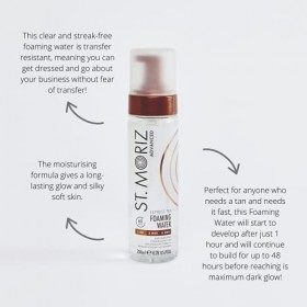 St Moriz Advanced Express Tan Clear Eau moussante | Mousse de bronzage Express Clear | 1 heure pour un éclat léger, 3 heures 