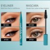 Kit mascara + eyeliner Set 4D Lash Extension Mascara Set Long Lasting Cils Waterproof Noir Eyeliner avec pointe en feutre pré