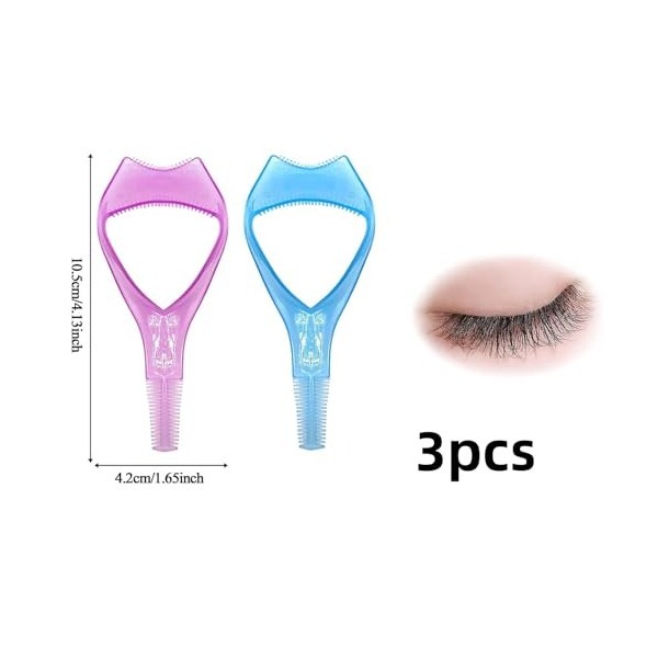 Lot de 3 applicateurs de bouclier de mascara 3 en 1 - Outil de maquillage des yeux pour femme - Protection du maquillage pour