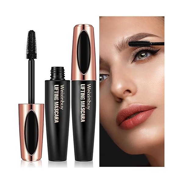 Weixinbuy Waterproof 4D Silk Fiber Eyelash Mascara Extension Makeup Kit Super Curling Thick, Great Choice and Gift