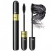 Mascara fibre de soie 4D, Mascara Waterproof Noir, 2 in 1 4D Silk Fiber Eyelash Mascara, cils longs, épais, Naturel Bio Anti-