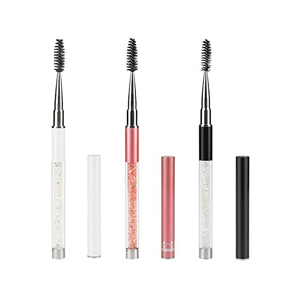 G2PLUS 3PCS Brosse à Cils Applicateur de Bâton de Mascara Tube Mascara Réutilisable pour Lextension des Cils