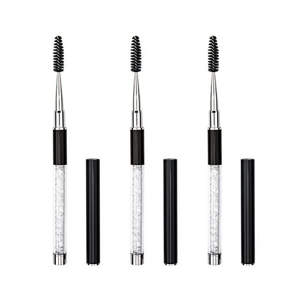 G2PLUS 3PCS Brosse à Cils Applicateur de Bâton de Mascara Tube Mascara Réutilisable pour Lextension des Cils