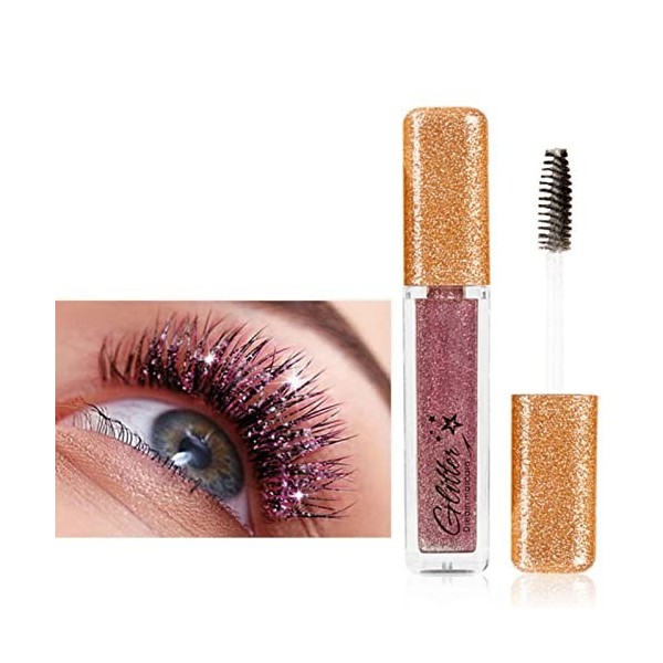 Ingzy Glitter Mascara, Colorful Mascara for Eyelashes, Diamond Glitter Lashes Mascara Waterproof Shimmer Colored Mascara, Whi