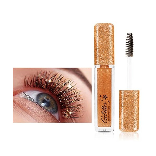 Ingzy Glitter Mascara, Colorful Mascara for Eyelashes, Diamond Glitter Lashes Mascara Waterproof Shimmer Colored Mascara, Whi