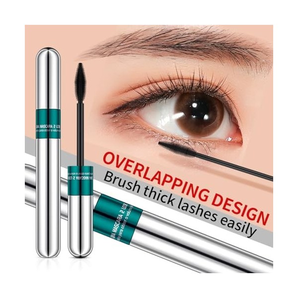 4D Lash Extension Mascara, Mascara fibre de soie 4D, Long Lasting Mascara for Definition, Clump-Free, Waterproof & Smudge-Pro